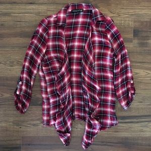 Red Flowy Plaid Shirt from Living Doll